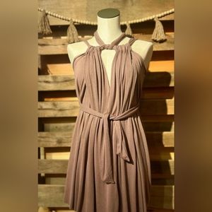 Free People Asymmetrical Dress in Taupe